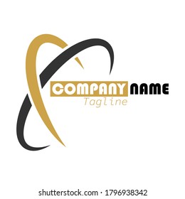 Intersecting the semicircle. Abstract stylized vector illustration for logo, sticker, emblem isolated on white background
