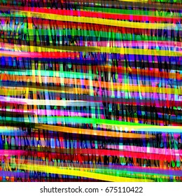 Intersecting strip and drops. Colorful  abstract vector background. Grunge texture. Seamless pattern for fabric, wrapping, home decor. 
