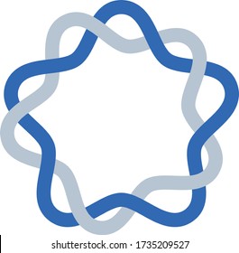 intersecting stripes in the form of complex shapes in two colors