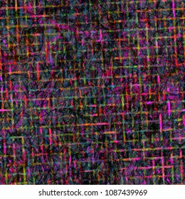 Intersecting stripes and strokes on dark backdrop. Like canvas. Seamless texture. Abstract vector background for web page, banners backdrop, fabric, home decor, wrapping
