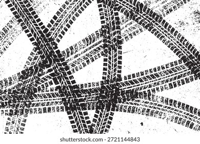 Reifenspur Grunge Textur in Schwarz und Weiß
