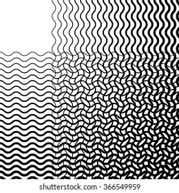 Intersecting wavy lines pattern / texture. Editable vector art.