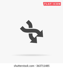 Intersection arrow Icon Vector. Simple flat symbol. Illustration pictogram
