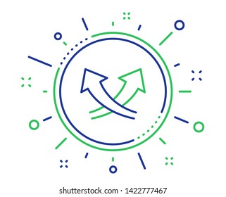 Intersection arrows line icon. Exchange and turn, cross sign. Quality design elements. Technology intersection arrows button. Editable stroke. Vector