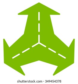 Intersection Directions vector icon. Style is flat symbol, eco green color, rounded angles, white background.