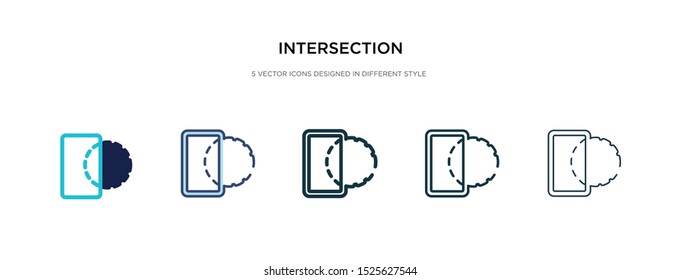 intersection icon in different style vector illustration. two colored and black intersection vector icons designed in filled, outline, line and stroke style can be used for web, mobile, ui