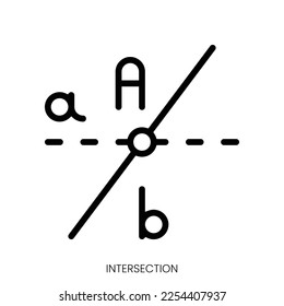 intersection icon. Line Art Style Design Isolated On White Background