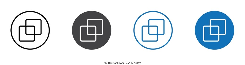 Ícone de interseção Sinal de logotipo em contorno de linha fina