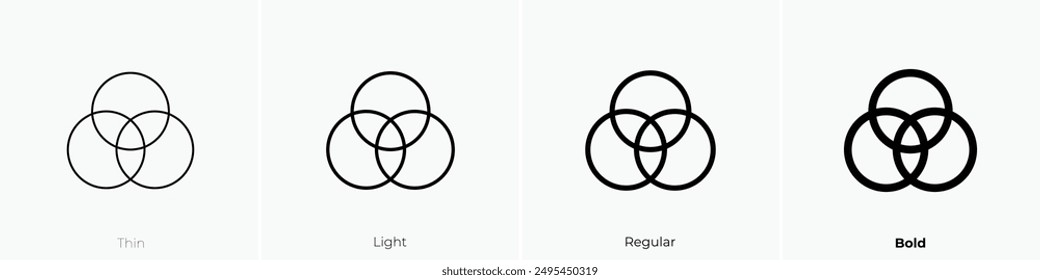 intersection icon. Thin, Light Regular And Bold style design isolated on white background