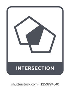 intersection icon vector on white background, intersection trendy filled icons from Geometric figure collection, intersection simple element illustration