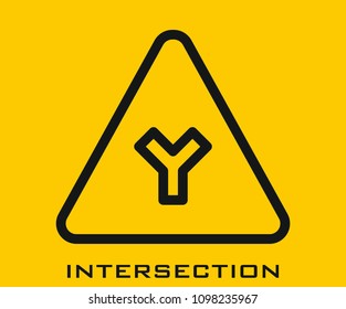 Intersection icon vector signs