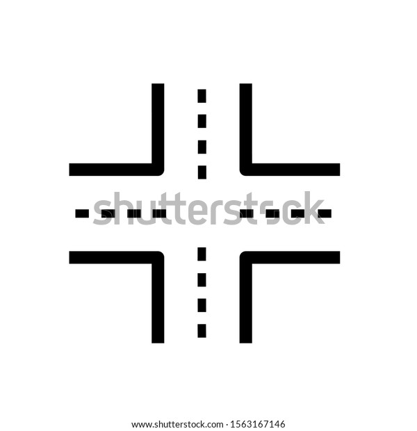 Intersection Iconvector Illustration Flat Design Style Stock Vector ...