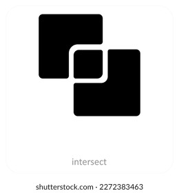 intersection and intersect icon concept