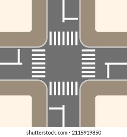 An intersection isolated vector illustration.