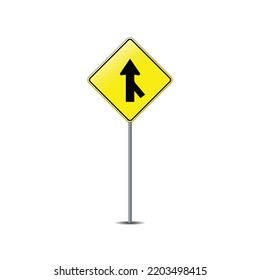 Intersection road sign on post pole vector graphics