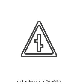Intersection road signs line icon, outline vector sign, linear style pictogram isolated on white. Symbol, logo illustration. Editable stroke
