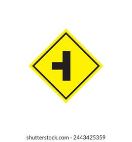 intersection sign icon to the left vector ilustration logo design