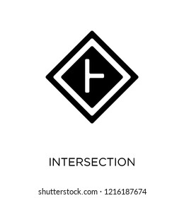 Intersection sign icon. Intersection sign symbol design from Traffic signs collection. Simple element vector illustration on white background.