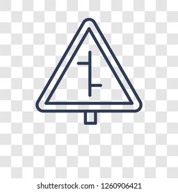 Intersection sign icon. Trendy Intersection sign logo concept on transparent background from Traffic Signs collection