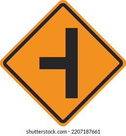 Intersection Sign From The Left Of The Road.