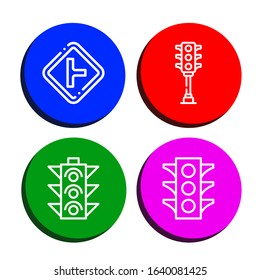 intersection simple icons set. Contains such icons as Intersection, Traffic light, can be used for web, mobile and logo