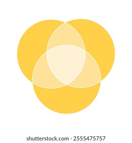 Intersection of three sets circles. Venn diagram. Vector illustration