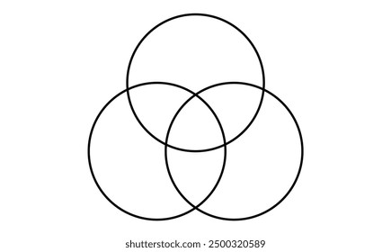 Intersection of three sets formula. Venn diagram chart template 3 circles.