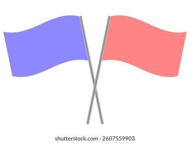 Intersection of two flags red and blue on flagpoles vector
Vector icon intersection of flags red and blue flags