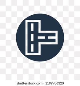 Intersection vector icon isolated on transparent background, Intersection transparency concept can be used web and mobile