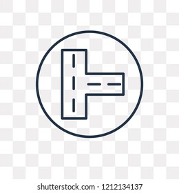 Intersection vector outline icon isolated on transparent background, high quality linear Intersection transparency concept can be used web and mobile