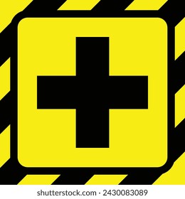 intersection yellow line black stripe caution tapes danger warning ribbons. construction sites, banner traffic sign symbol logo design for web mobile isolated white background illustration.