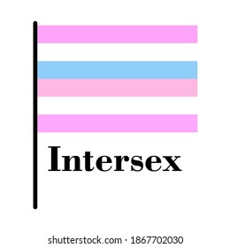 Intersex flag on white background, sign for design, vector illustration