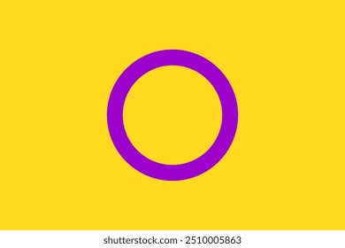 INTERSEX Flag. Pride Flag. LGBTQ+. Pride Parade. Multicolored LGBTQIA flag.