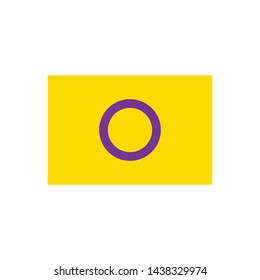 Intersex flag symbol vector icon. LGBTQ symbol Isolated on white background