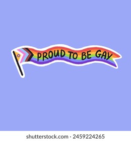 Intersex inclusive progress flag with phrase. Celebration of Pride month. LGBT slogan. LGBTQ symbol with quote. Queer rainbow. Gays, lesbians, non binary community. Flat isolated vector illustration