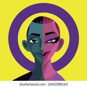 intersex lgbt orgulhoso bandeira e pessoa