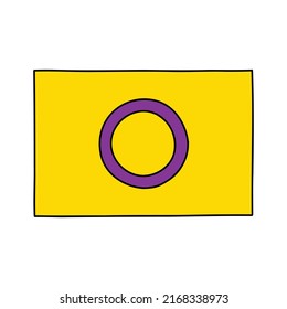 intersex pride flag doodle icon, vector illustration