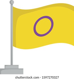 Intersex pride flag isolated on white background Vector Illustration