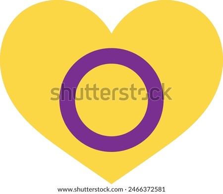 intersex pride heart shape, intersex pride heart shape vector illustration.