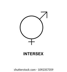 intersex sign icon. Element of simple web icon with name for mobile concept and web apps. Thin line intersex sign icon can be used for web and mobile on white background