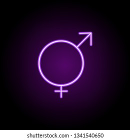 intersex sign icon. Elements of Web in neon style icons. Simple icon for websites, web design, mobile app, info graphics