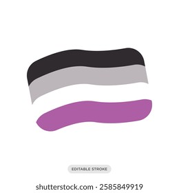 Intersex waving flag icon. Pride rainbow flags sticker. LGBT symbol sign.