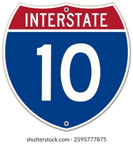Interstate 10 Highway Road Sign vector