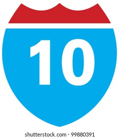 Interstate 10 Highway Sign