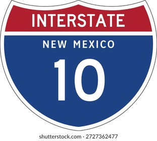 Interestatal 10 Nuevo México, diseño de Vector de escudo de diseño de marcador de autopista