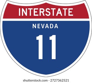Interstate 11, Nevada, Diseño de Vector de escudo de diseño de marcador de carretera