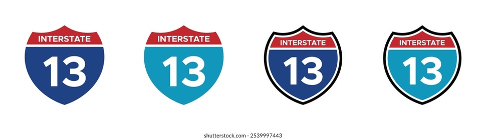 Señales de Vector de la carretera interestatal 13. Icono de la Interestatal 13