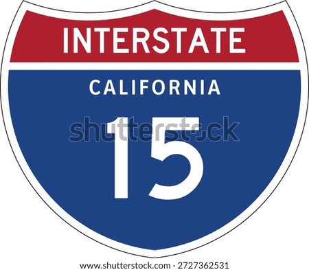 Interstate 15 California, Highway Marker Design Shield Vector Design