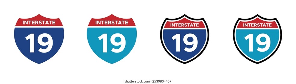 Señales de Vector de la carretera interestatal 19. Icono de la Interestatal 19