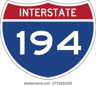 Interstate 194 Escudo EUA Road Sign Projeto Editável Vetor I-194